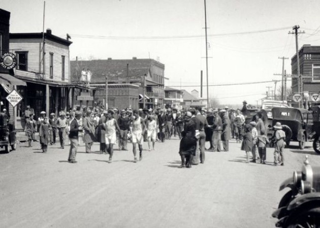 Una imagen de la primera edición del la Bunion Derby en 1928